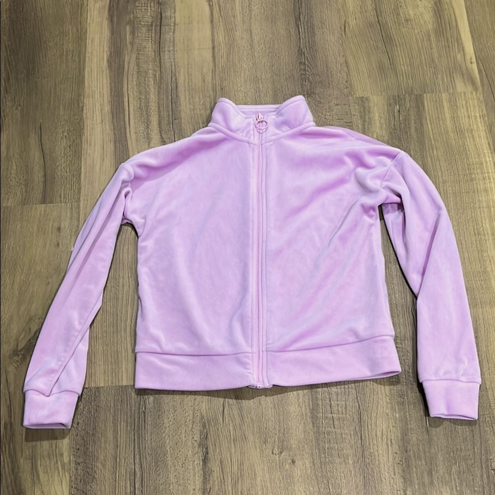 Ideology girls size M pink velour zip-up sweatshirt